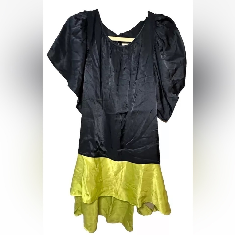Maeve Anthropologie Womens M NWT $126 Colorblock Satin Open Back Tunic Dress
